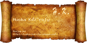 Huska Károly névjegykártya