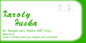 karoly huska business card